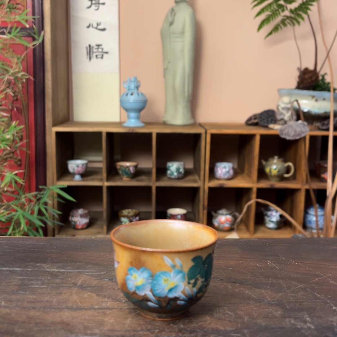 杯柴烧手工手绘陶瓷