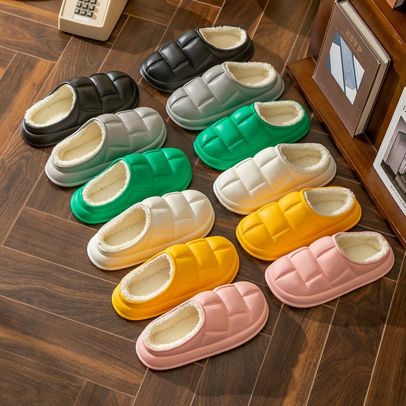 冬季棉拖鞋防水2025女款居家室内外保暖加绒包跟（颜色随机2双）