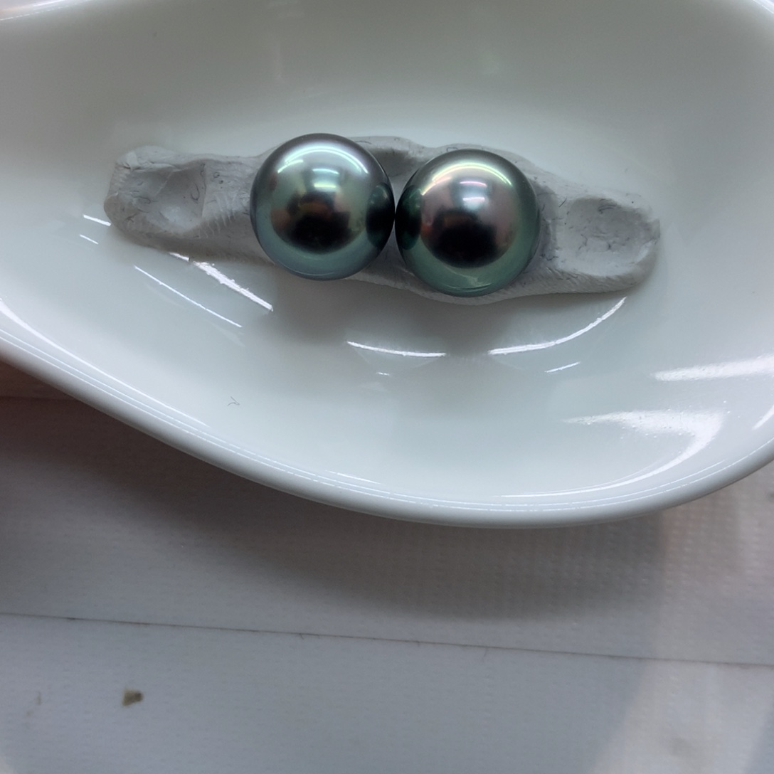 海水珍珠裸珠大溪地10+对珠～静