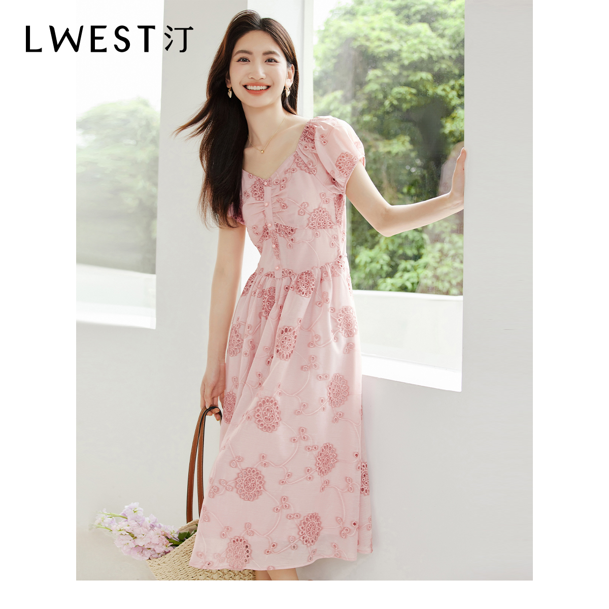 【达人专属】朗文斯汀法式高端精致小个子A字连衣裙DTYL4205D19016