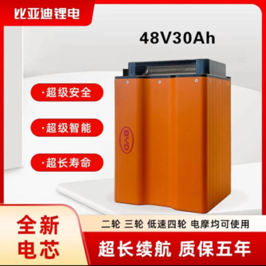 BYD/比亚迪48V30AH磷酸铁锂电池适配电动二轮车