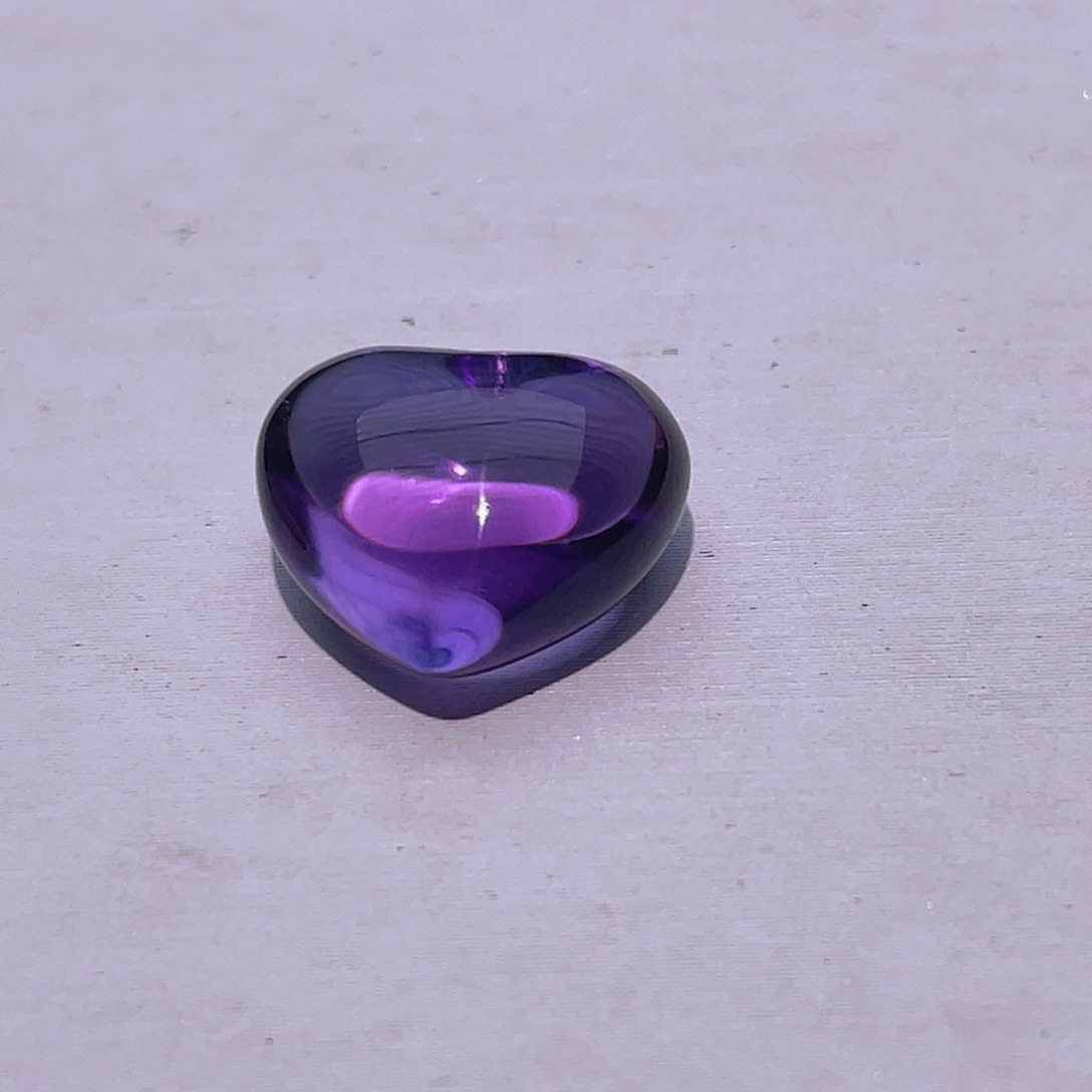 颈饰水晶未镶嵌天然紫水晶冰透爱心