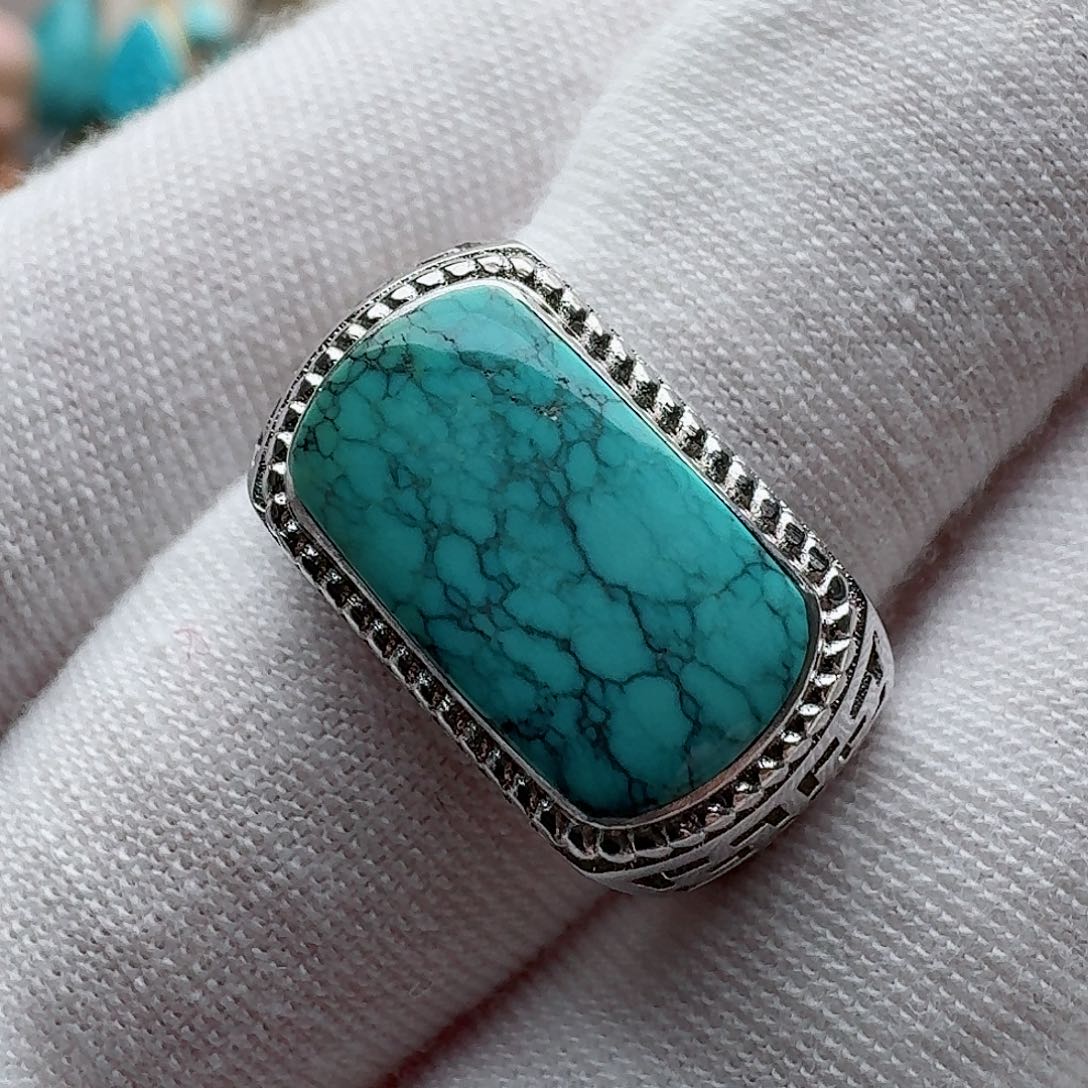 绿松石珠宝奇石银S925镶嵌沈****器