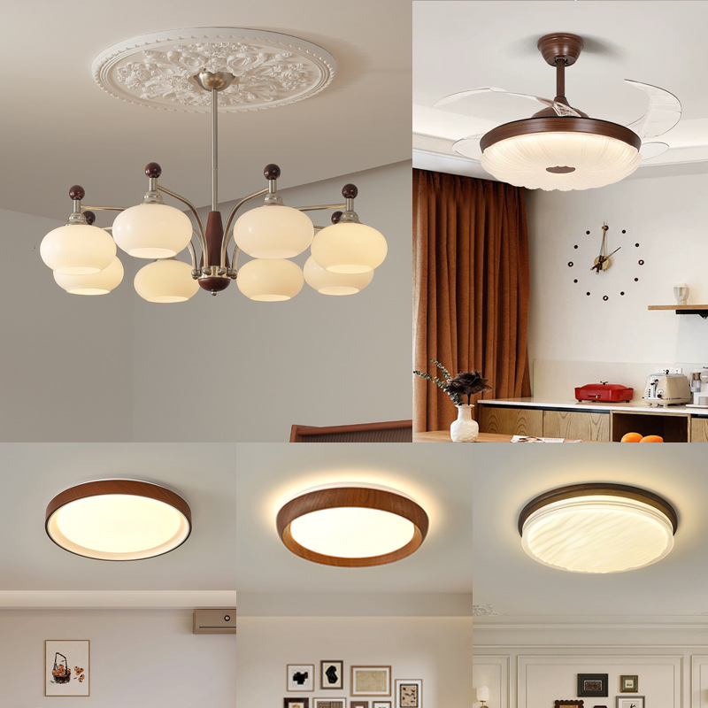 中古南洋风扇灯客厅卧室餐厅电扇法式复古吊扇灯