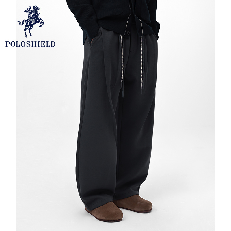 POLOSHIELD保罗希尔德男士弯刀裤春秋季休闲裤男女情侣长裤宽松