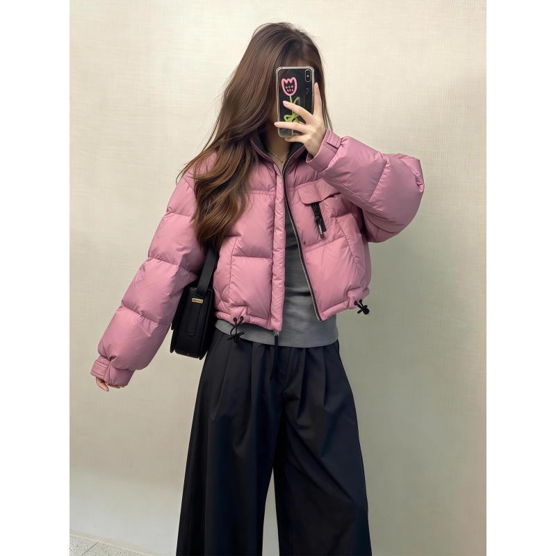 粉色超好看棉服女款小个子巨好看的冬装外套高端洋气小棉袄面包服