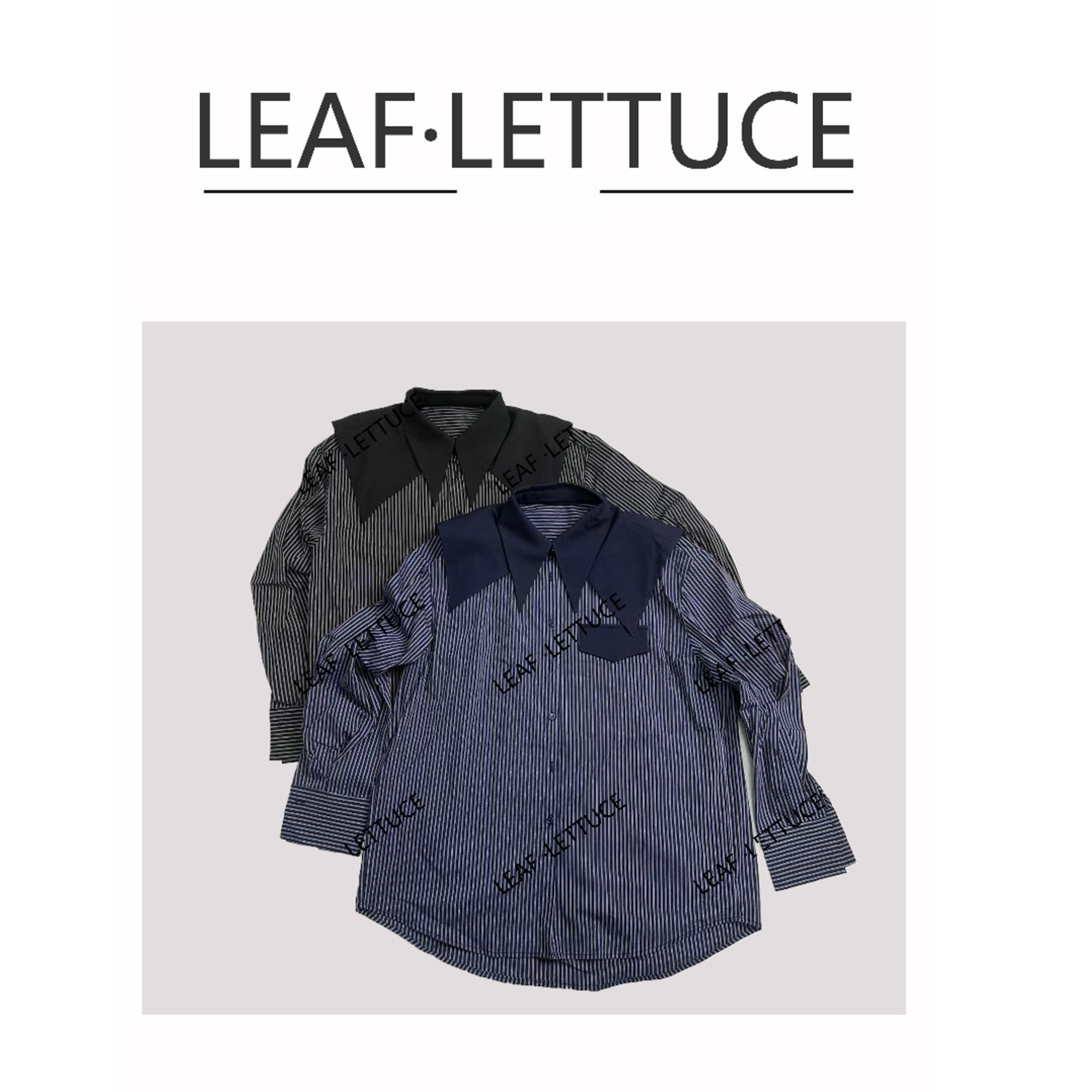 【LEAF LETTUCE】00124/5319欧版条纹披肩衬衣