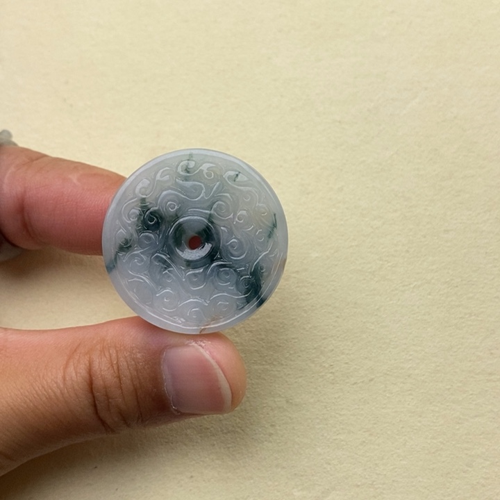 翡翠未镶嵌颈饰仿古无事牌