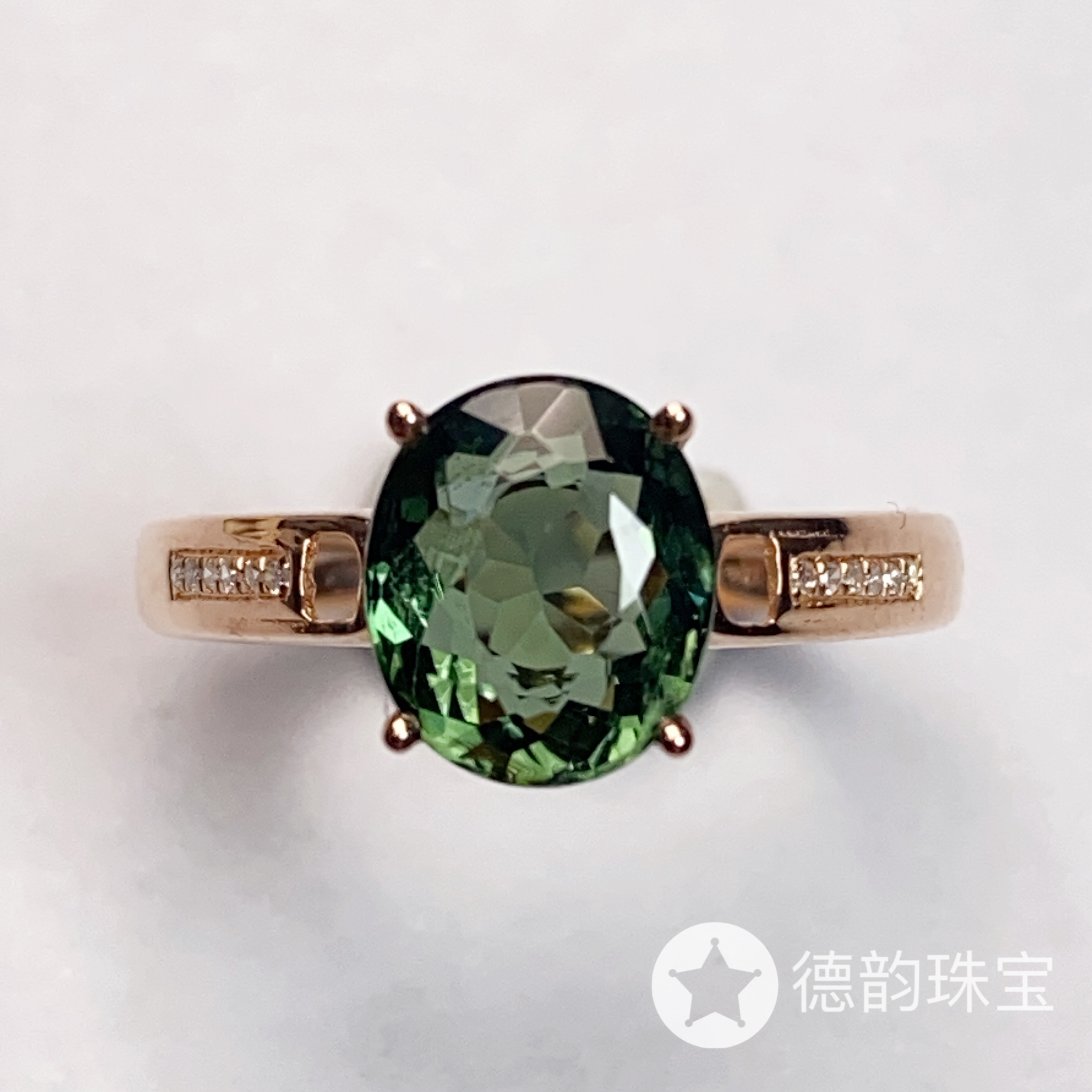 18K金镶嵌碧玺戒指  约1.95ct