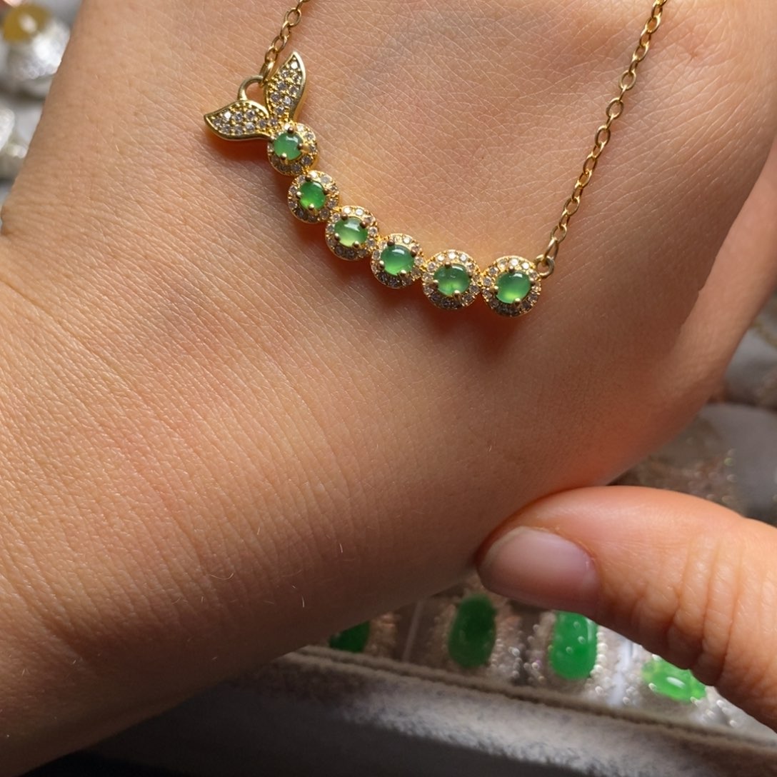 翡翠颈饰未镶嵌锁骨链