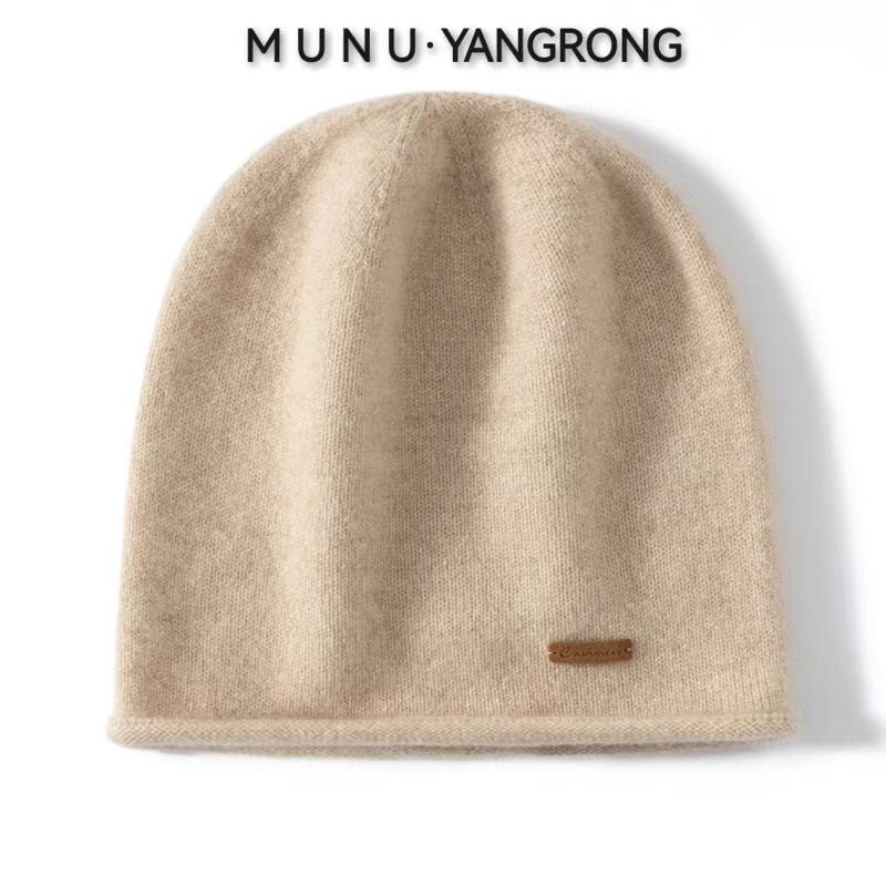 【100%纯山羊绒】男女同款百搭洋气羊绒卷边冷帽