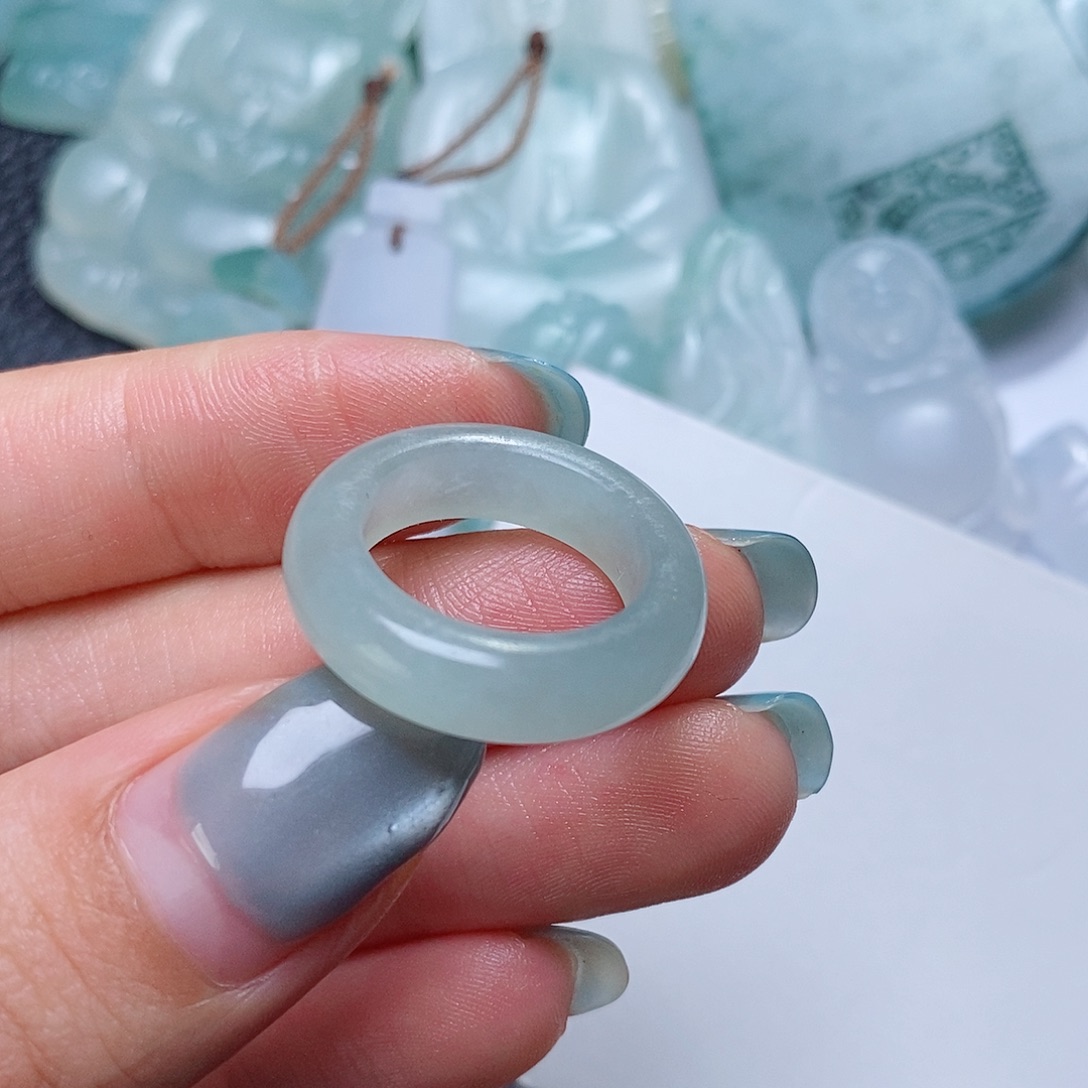 定制翡翠未镶嵌毛货付款后确认抛光