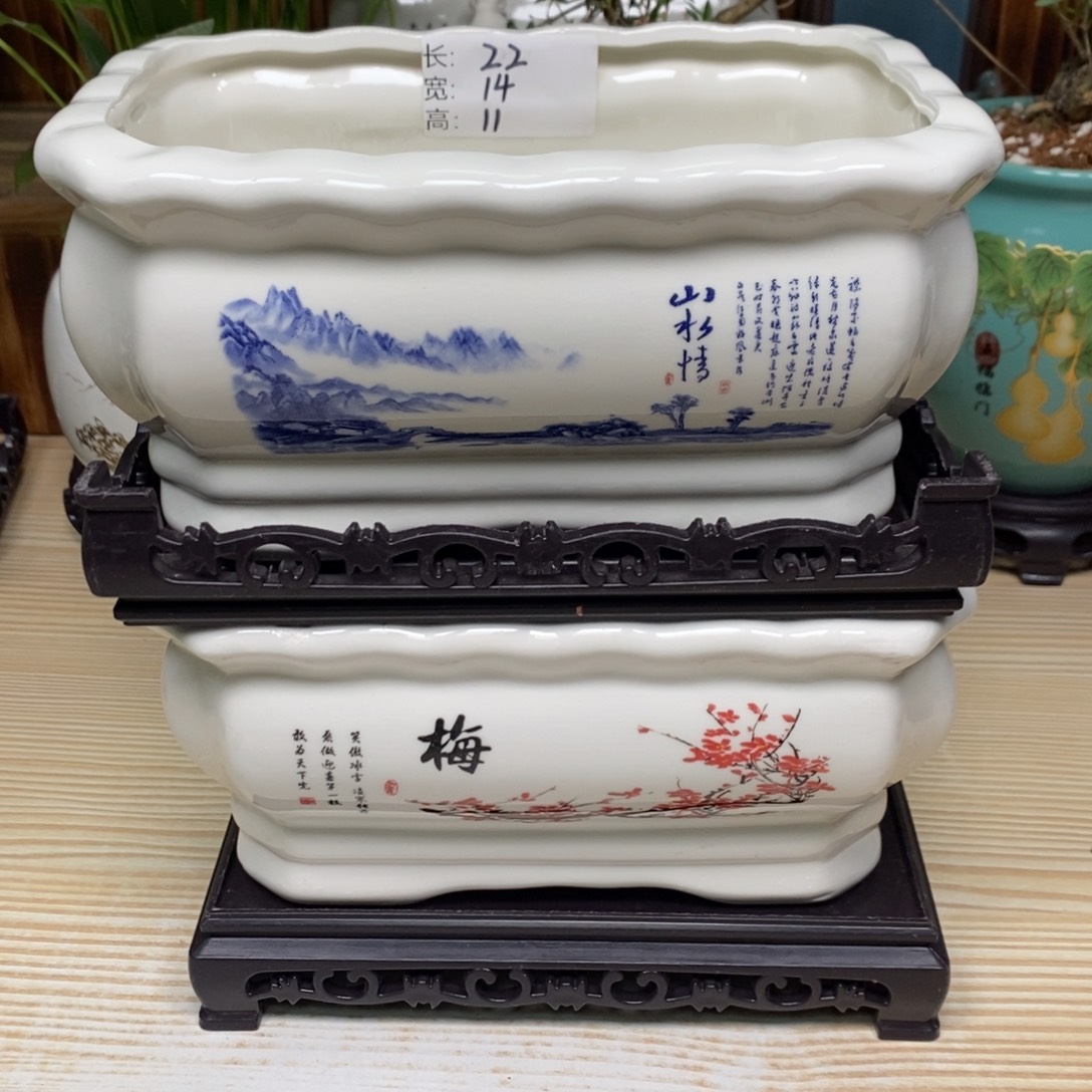 紫砂陶瓷花盆浮力