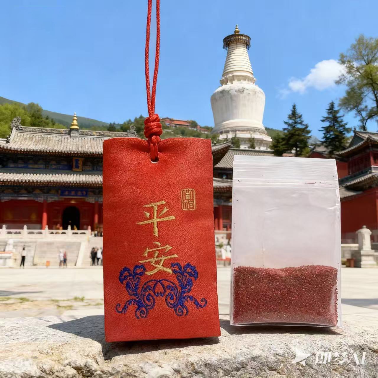 含辰砂工艺品国风刺绣包含真朱砂粉6克左右