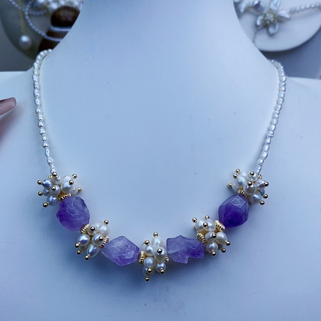 淡水珍珠颈饰银S925镶嵌