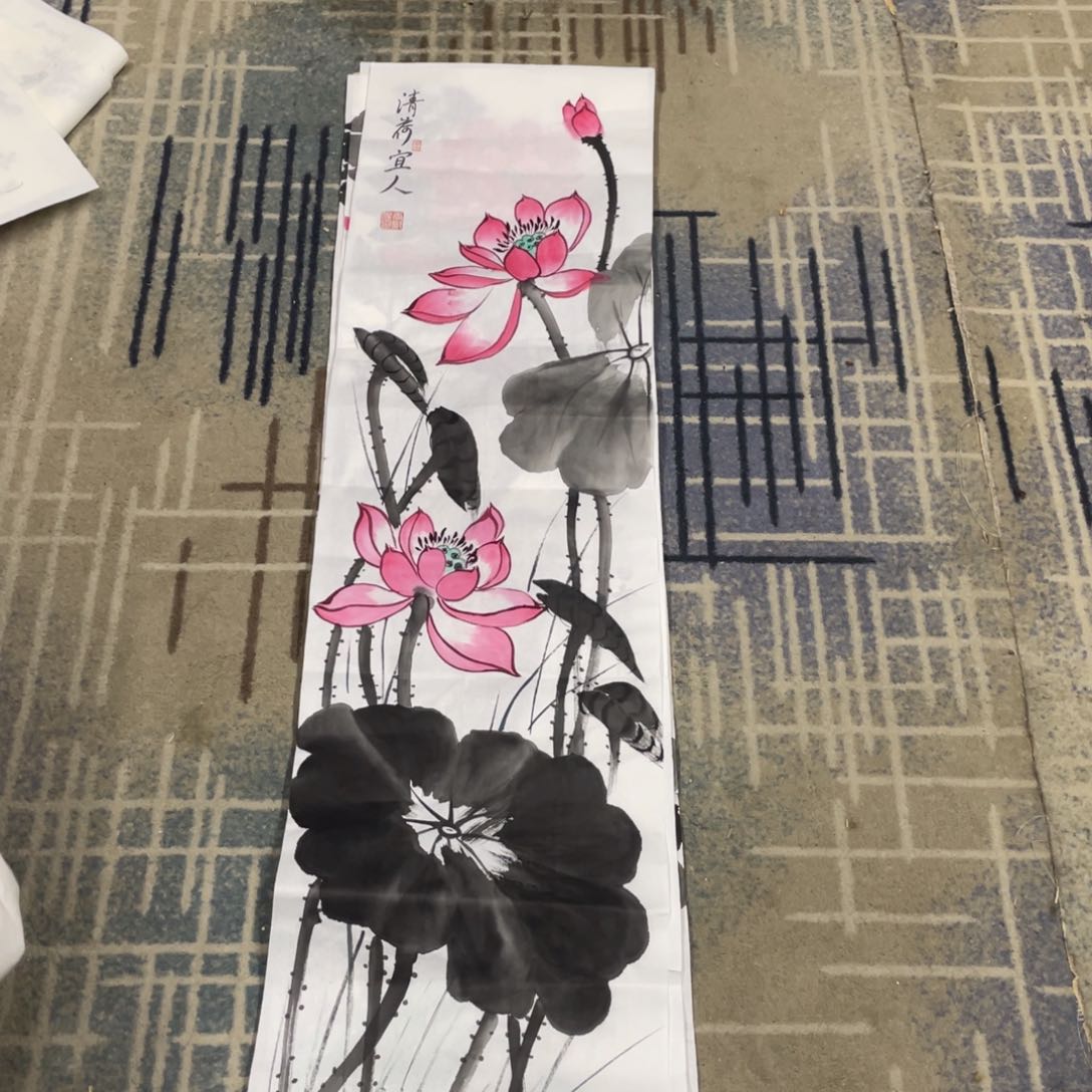 国画四尺对开作品11111