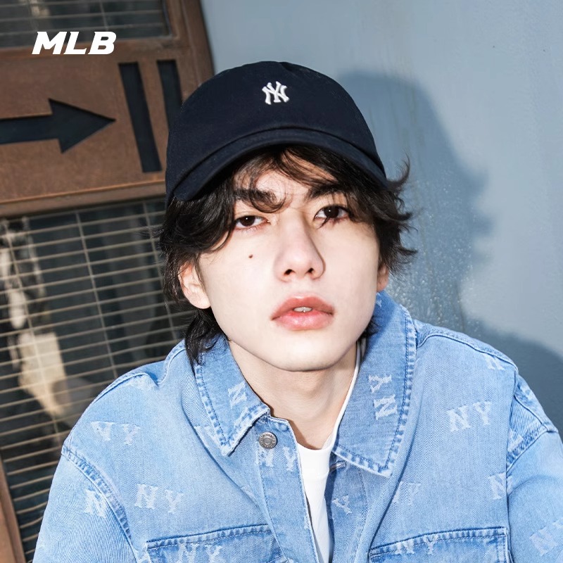 MLB男女情侣经典刺绣休闲软顶棒球帽子25新款3ACPB045N