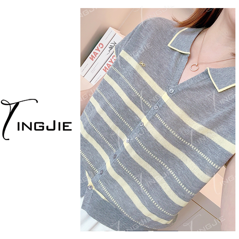 【高配亚麻】【撤柜款】POLO领精致B2881夏季短袖针织上衣