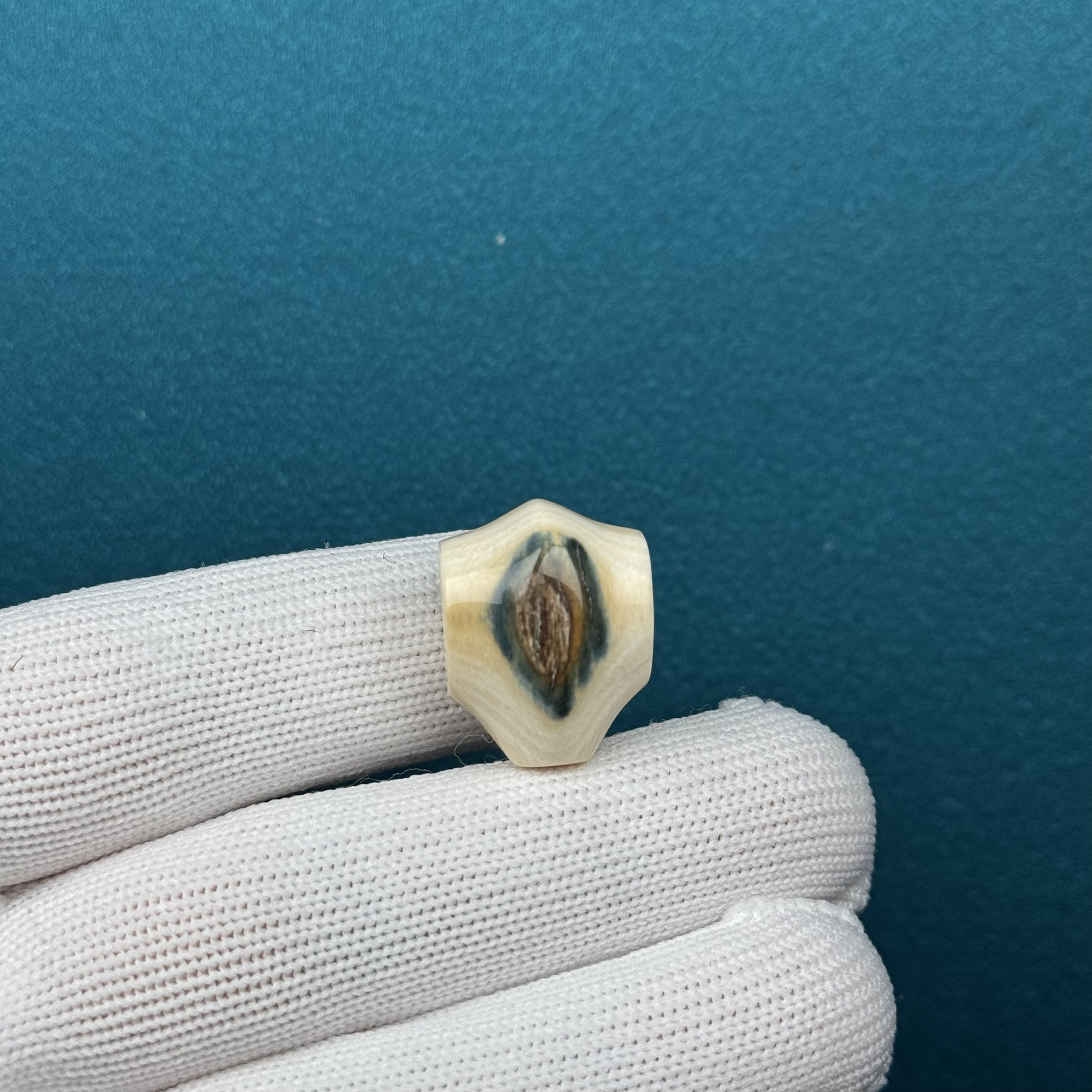 D72-98天然猛犸牙 黄金瞳鲨鱼背15.5*20.4mm支持复检假一罚十