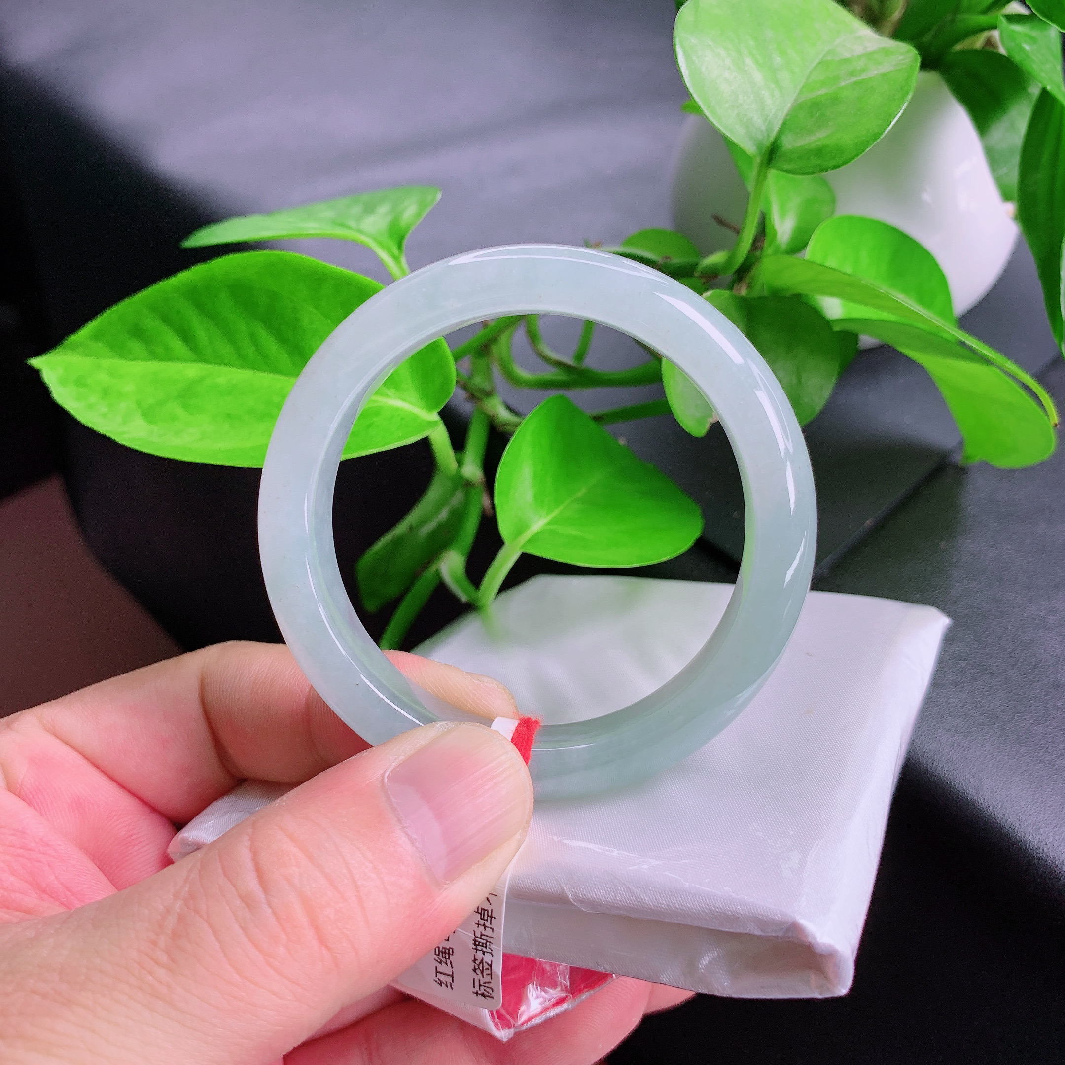 缅甸天然翡翠手镯a货54圈口