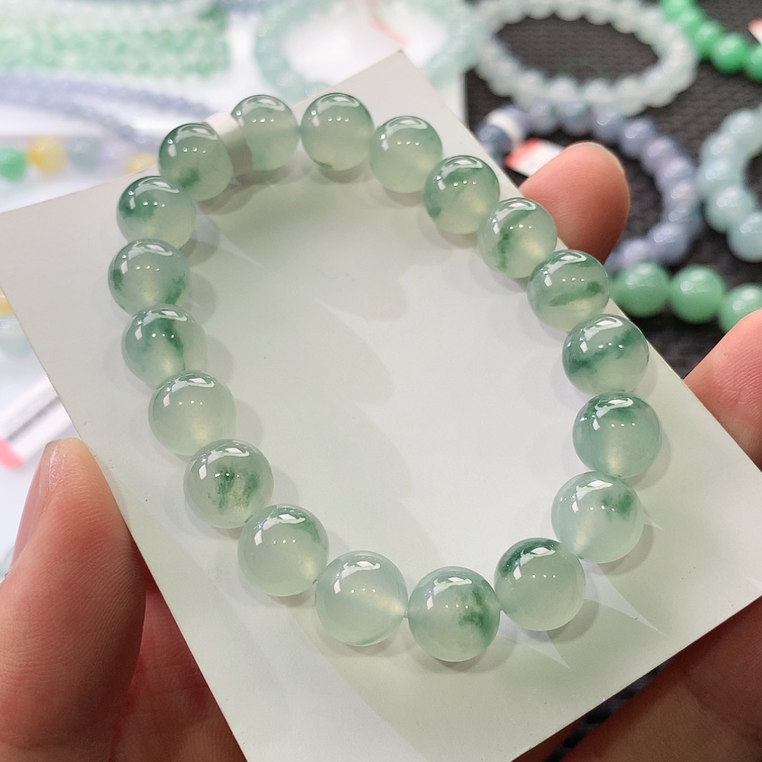 翡翠手链未镶嵌紫**妹翡翠