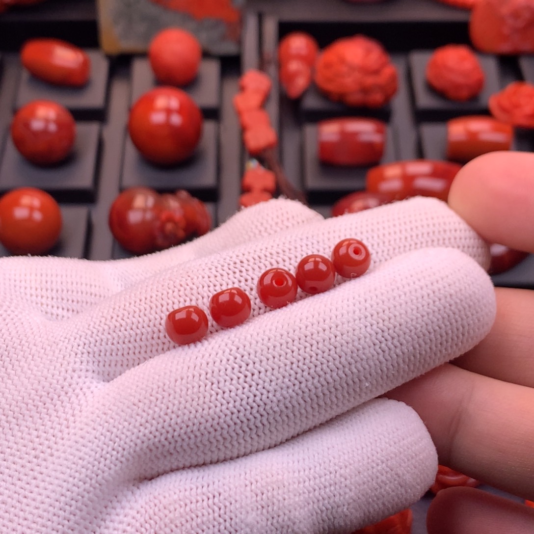 南红玛瑙未镶嵌川料原矿锦红老型单珠7mm+多样性发其一