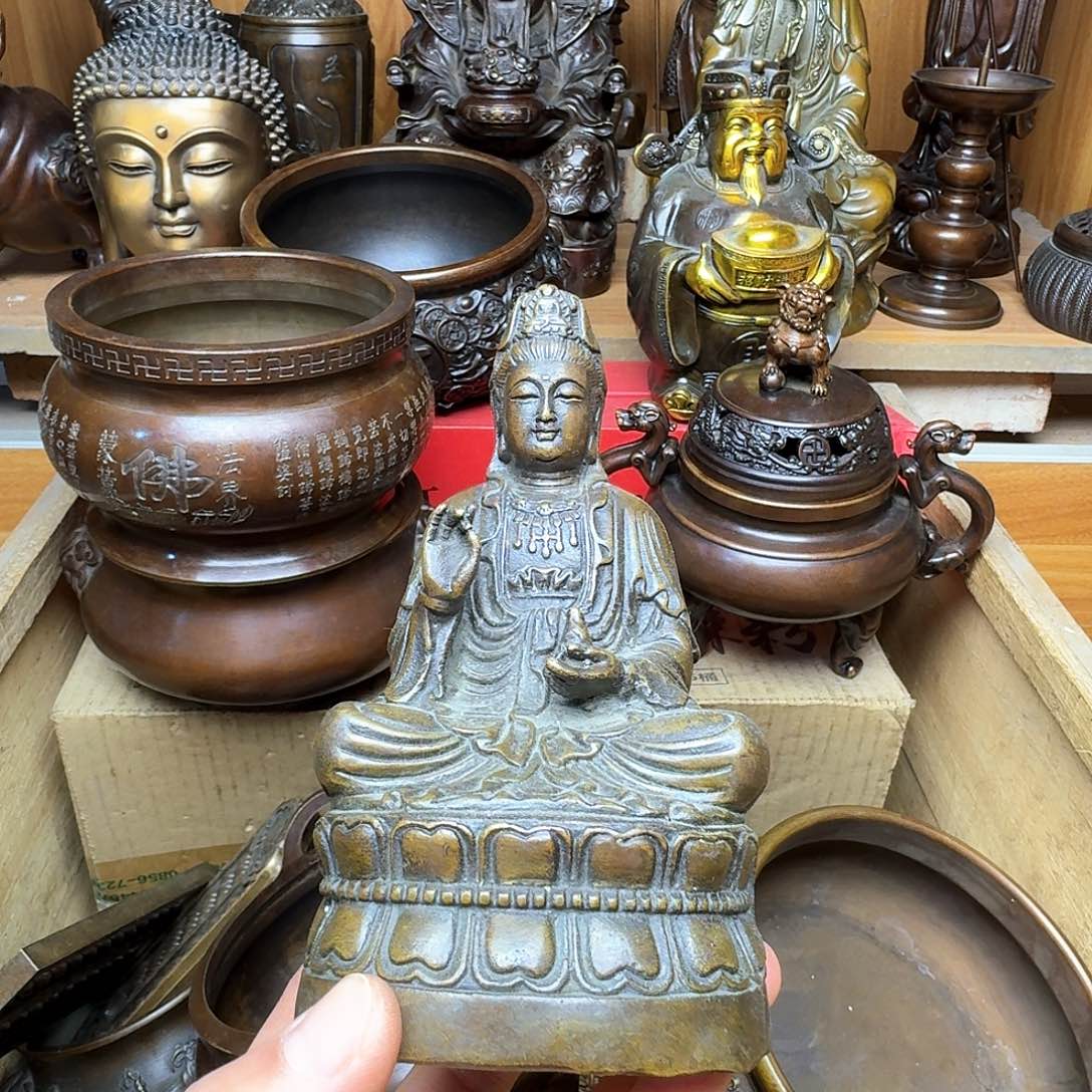 纯铜观音，纯铜的