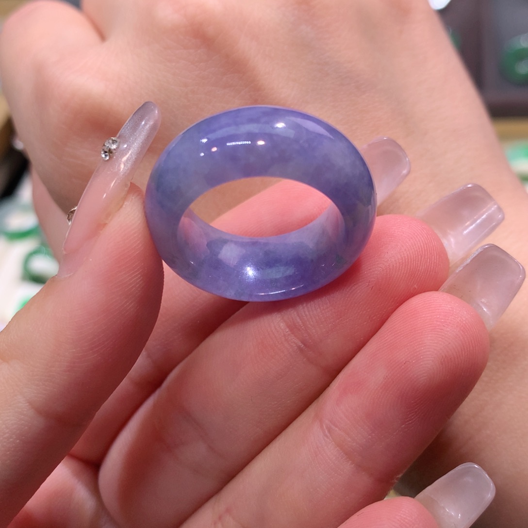 翡翠未镶嵌戒指新货紫罗兰