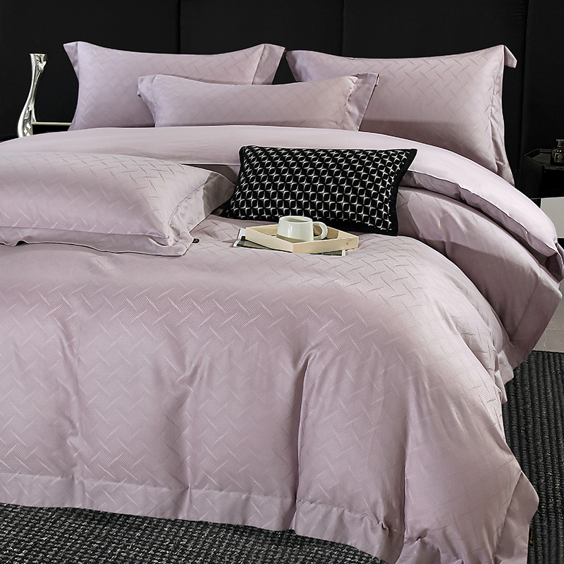 【唐寐】新款长绒棉贡缎提花四件套高支高密1.5m1.8米床上用品