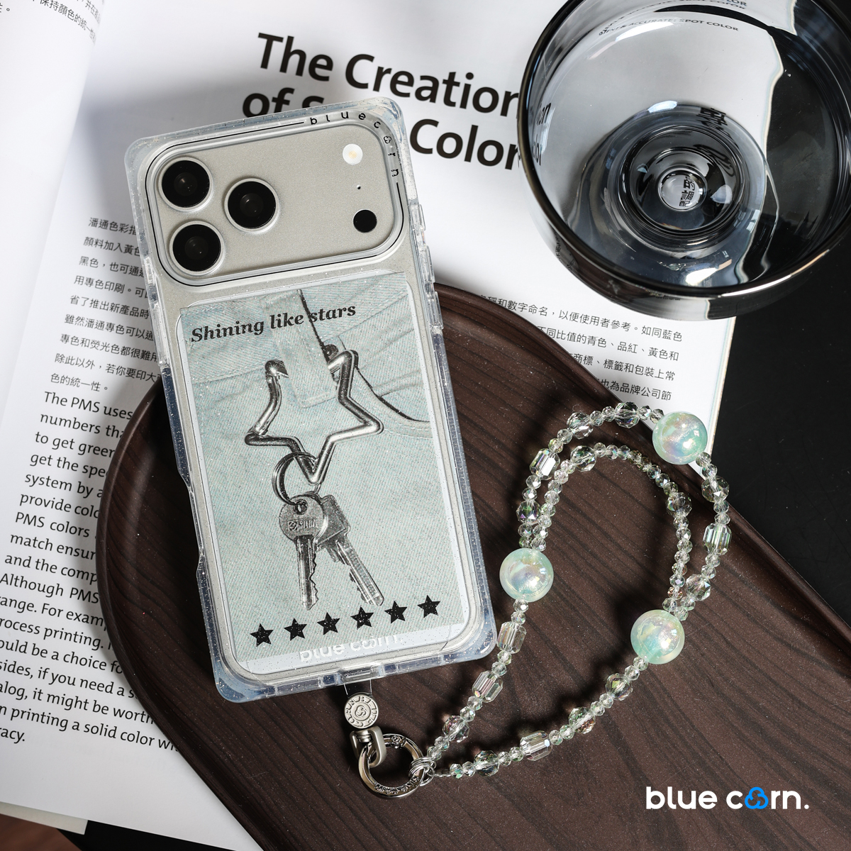 bluecorn原创琉璃幻梦串珠腕带 手工手机腕带