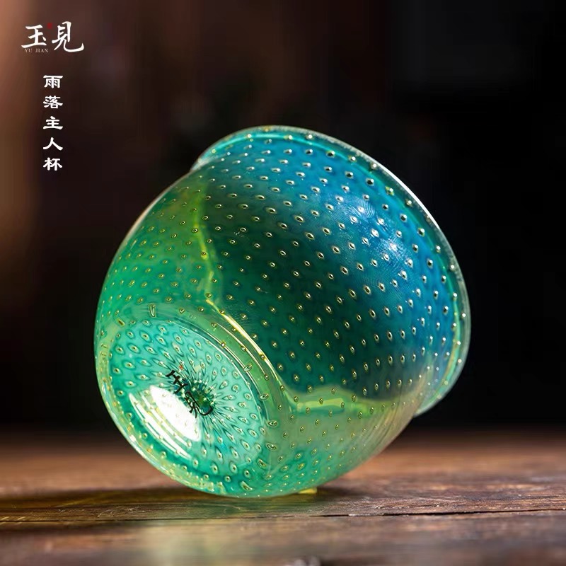 玉见雨落主人杯绿-高端个人用缸杯品茗杯