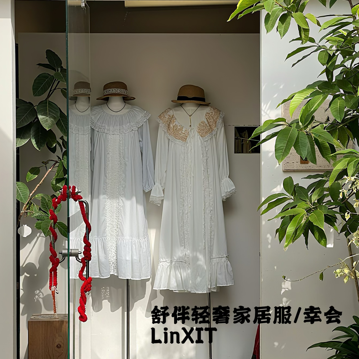【舒伴家居服】B#全棉双层纱法式慵懒大码印花家居服甜美ins外穿