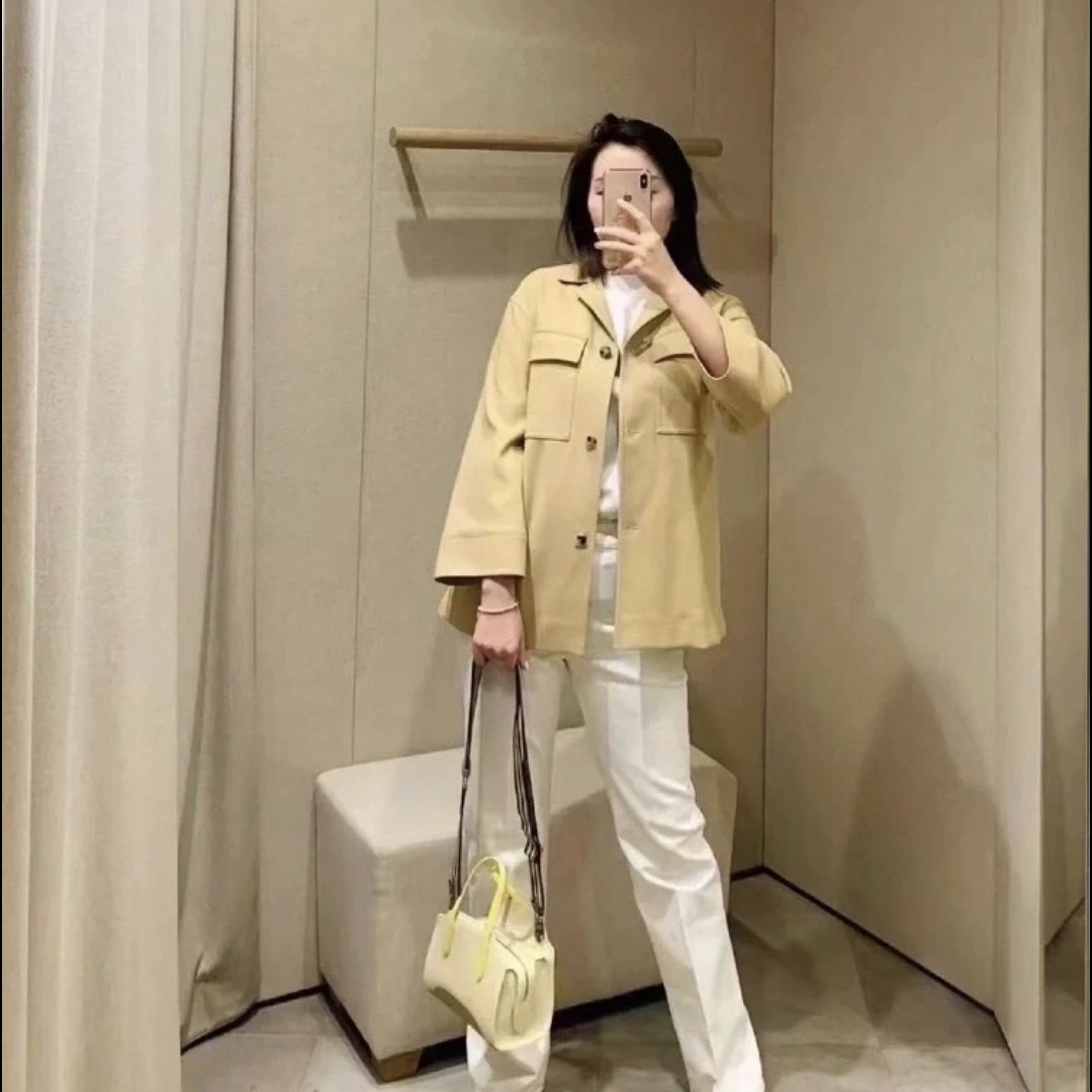 99新 Loro Piana/诺悠翩雅 卡其双口袋休闲外套 42码 GM005433