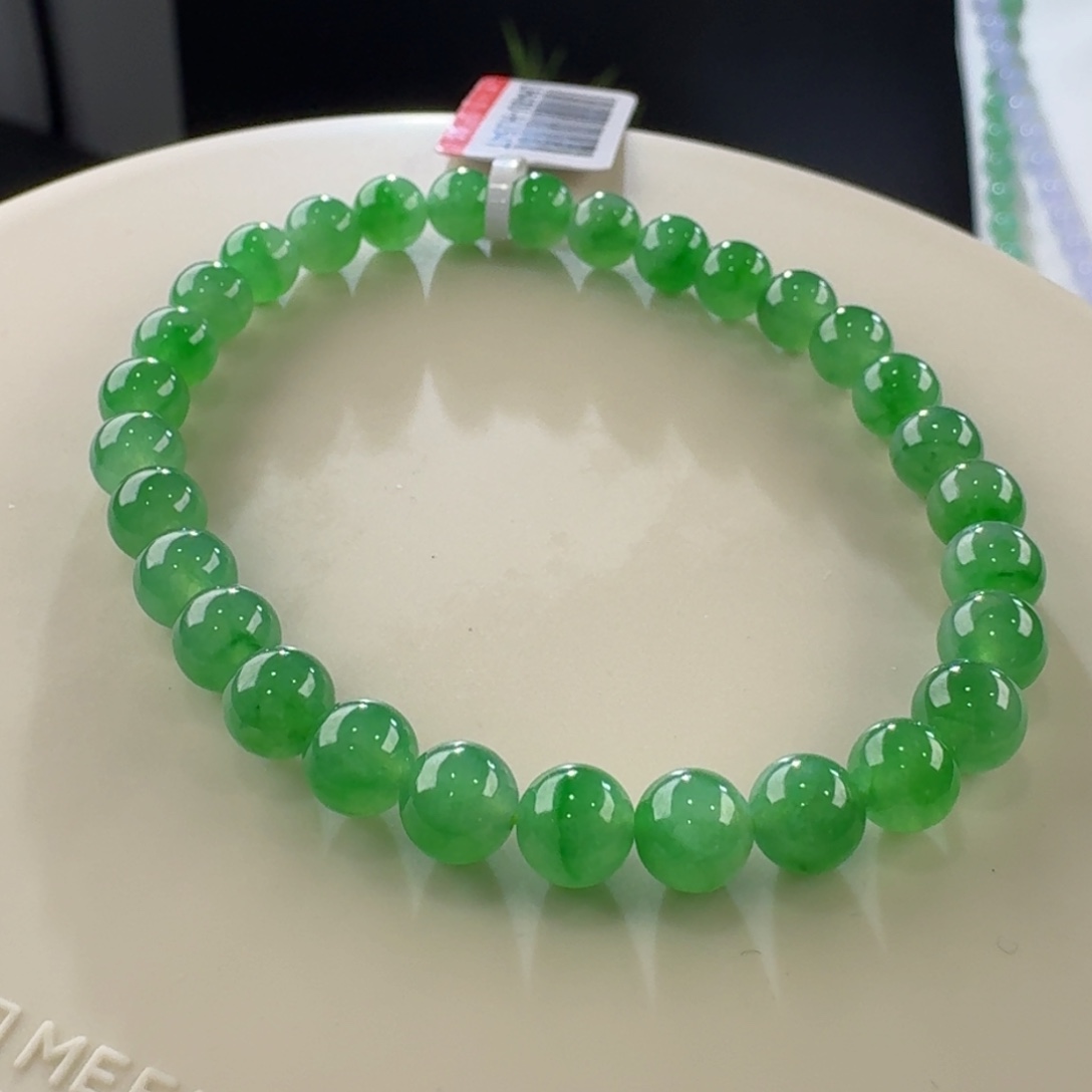 翡翠手链未镶嵌冰绿单圈