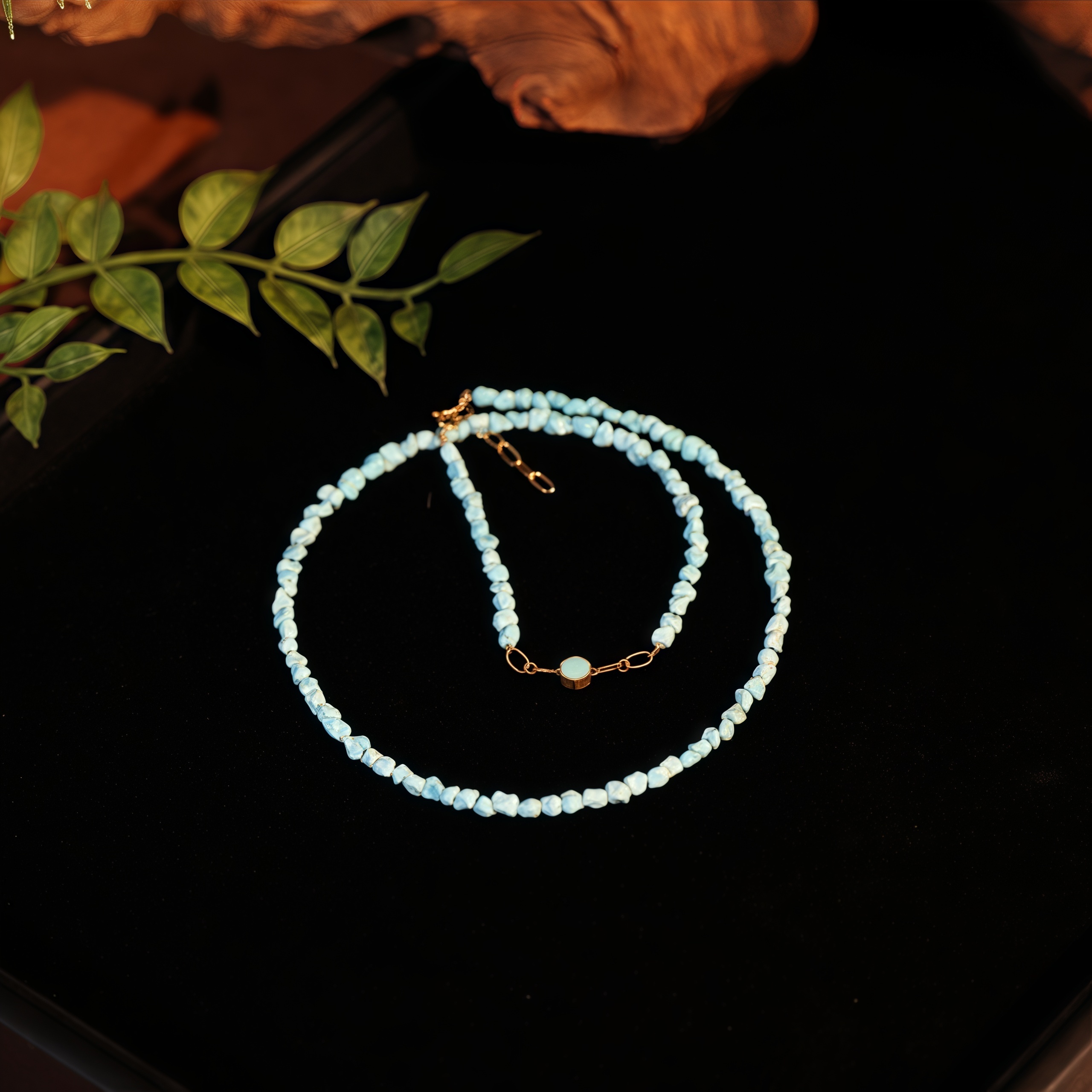 绿松随形*项链*18K金镶嵌