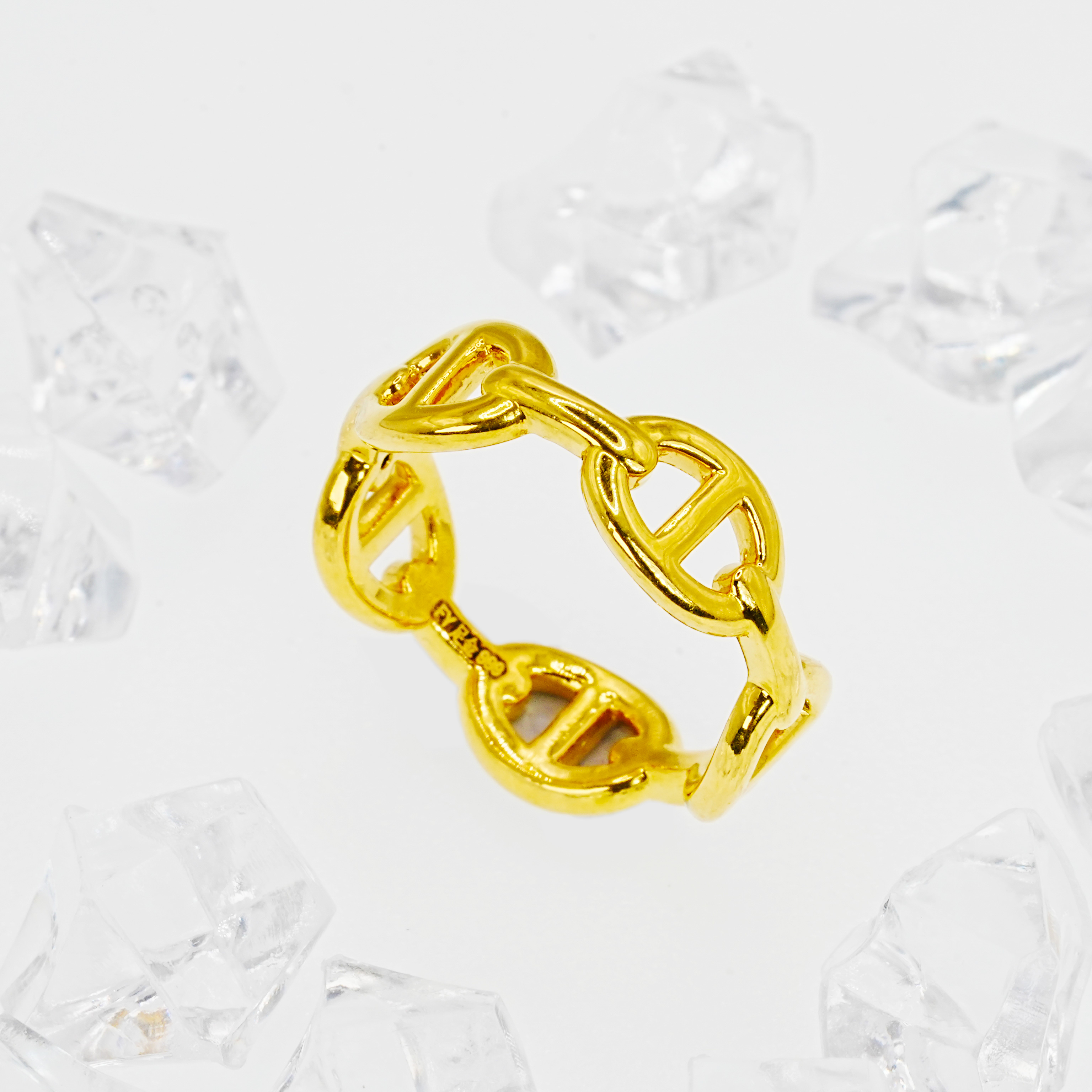 【福源】足金999全猪鼻戒指19号圈口（约1.45g） K