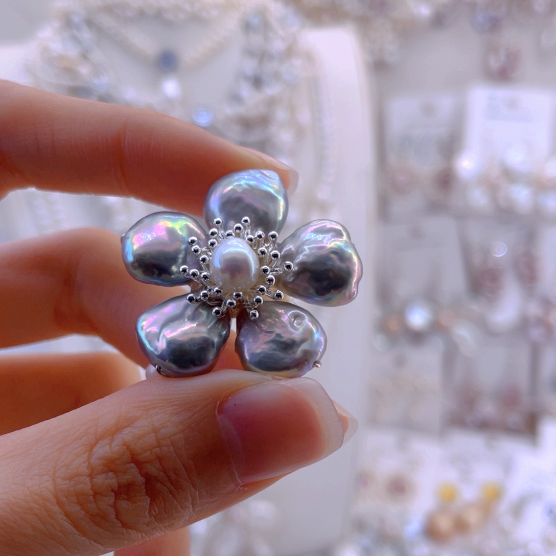 未镶嵌耳饰淡水珍珠戒指