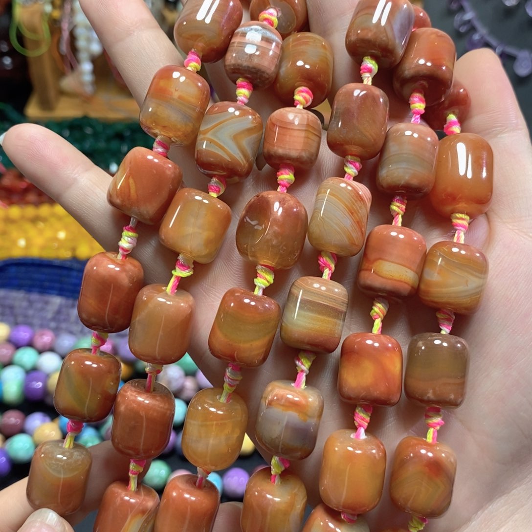 玛瑙/玉髓未镶嵌珠宝半成品玛瑙一条卡14*18mm