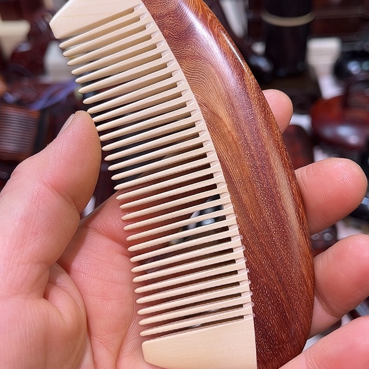 小***录黄花梨/降香黄檀红木月梳子