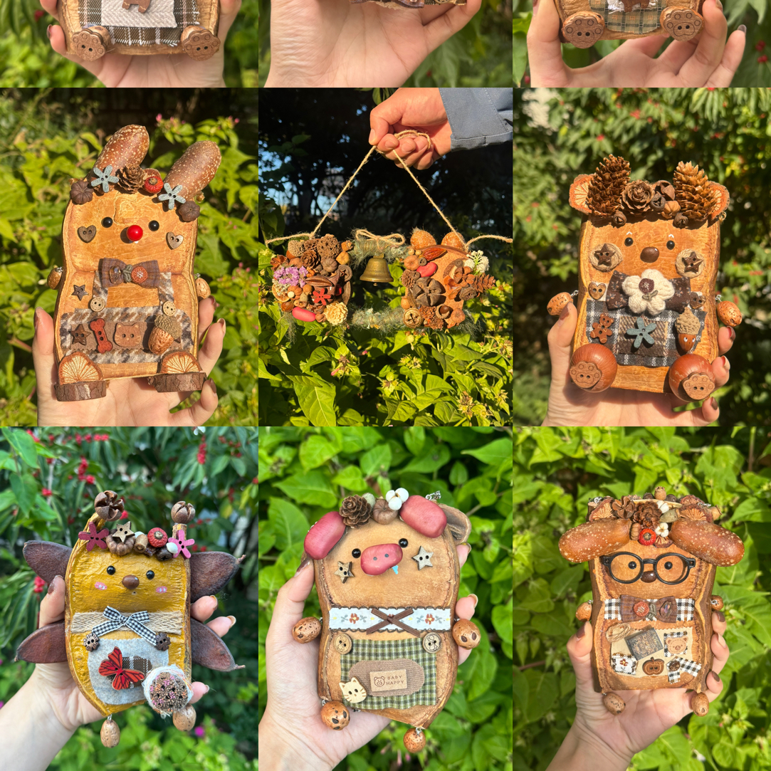 榼藤豆荚娃娃diy成品手工定制摆件挂件装饰玩偶