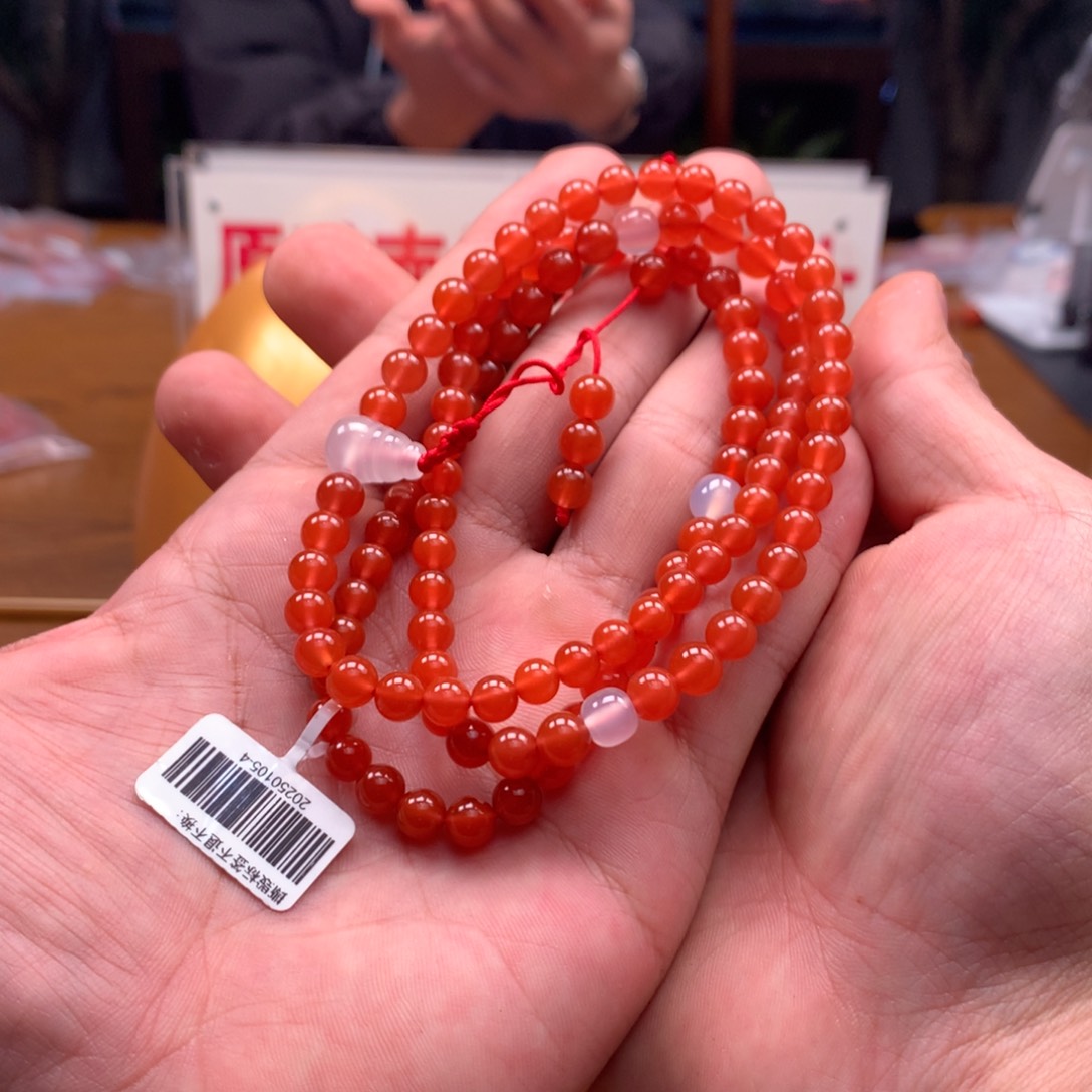 南红玛瑙多圈未镶嵌6mm➕河湾冰红