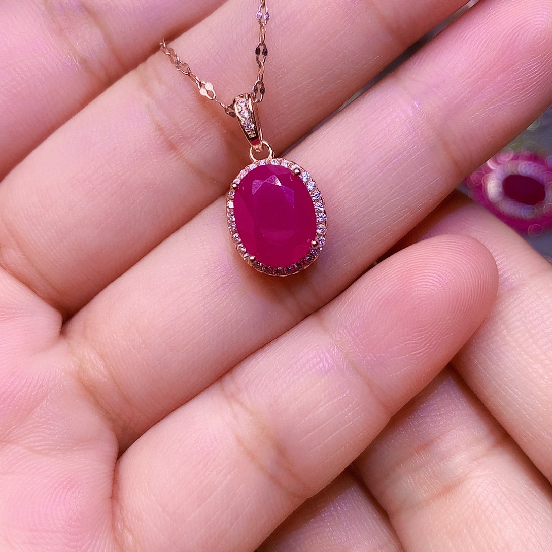 颈饰银S925镶嵌红宝石