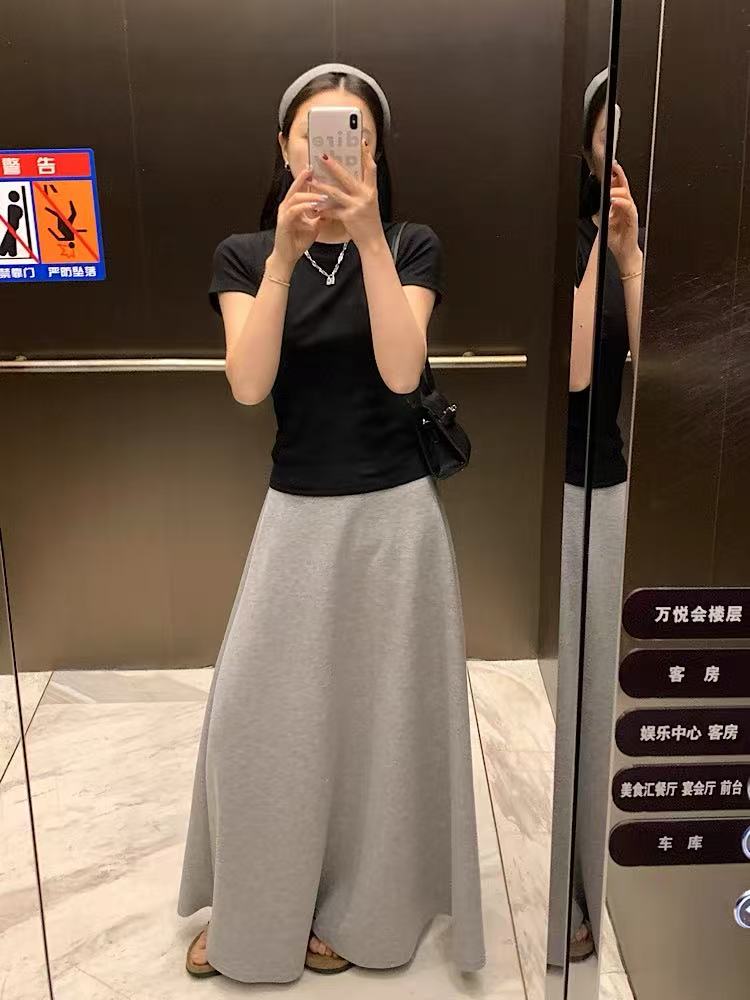韩系休闲大摆半裙时尚半裙少女风百搭