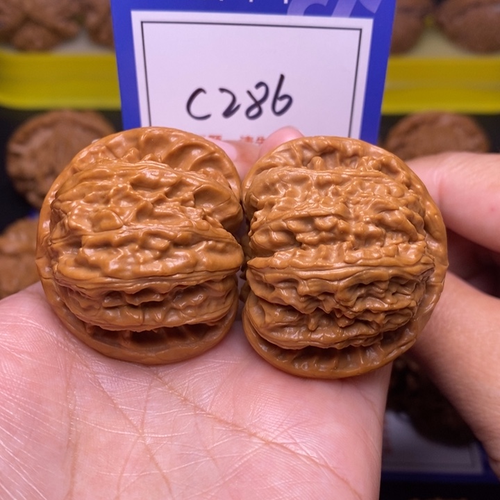 文玩核桃把件41球白c286