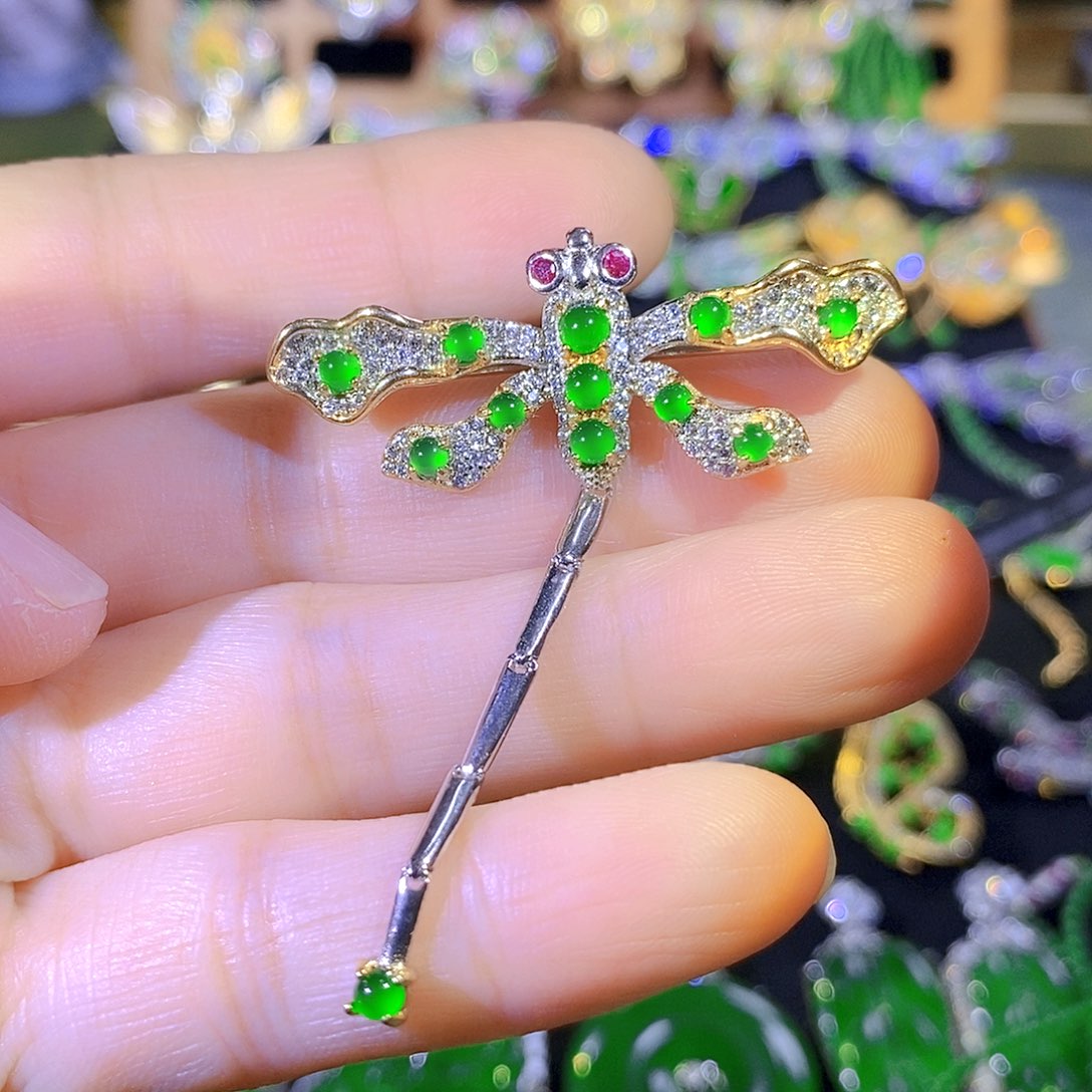 吊坠(不含链)银S925镶嵌翡翠