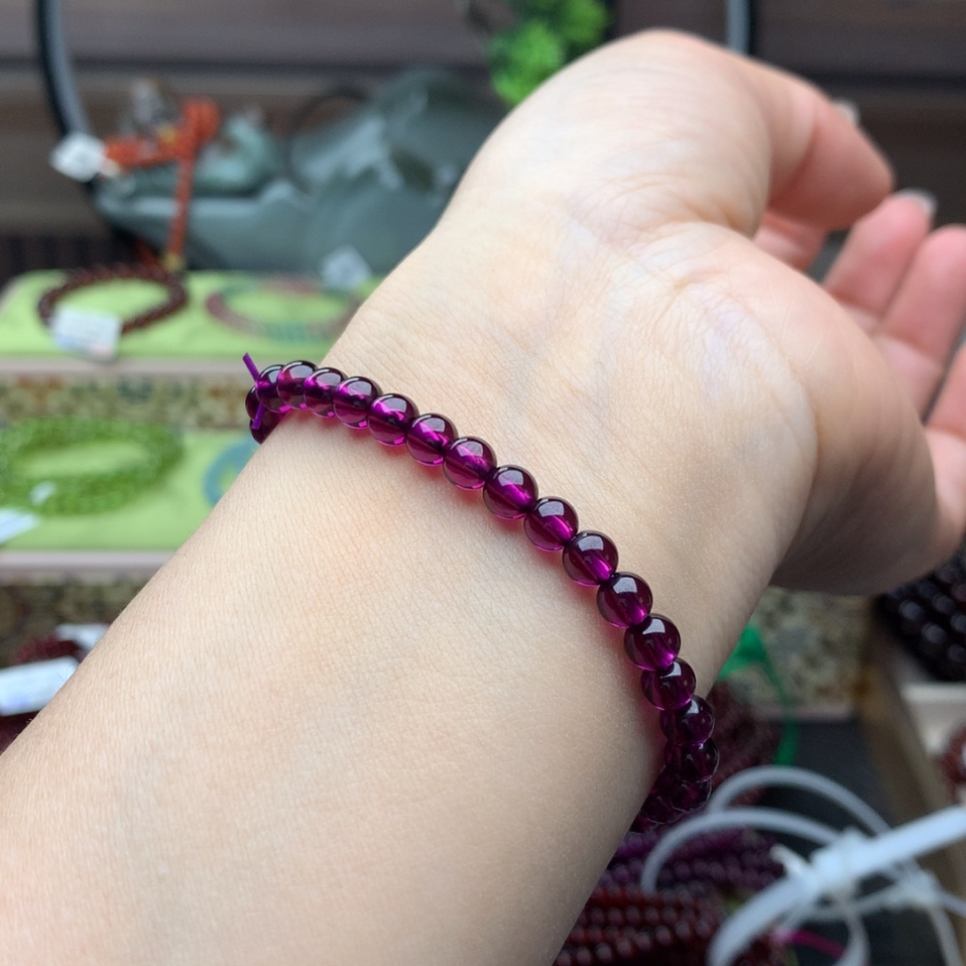 未镶嵌手串石榴石手串5.5