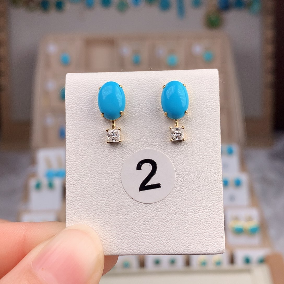 绿松石戒指18K金镶嵌