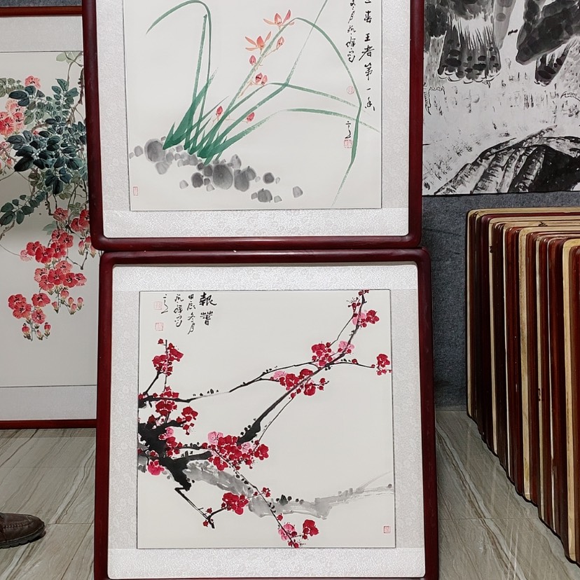 【闪购商品】国画书画作品带框65×65厘米