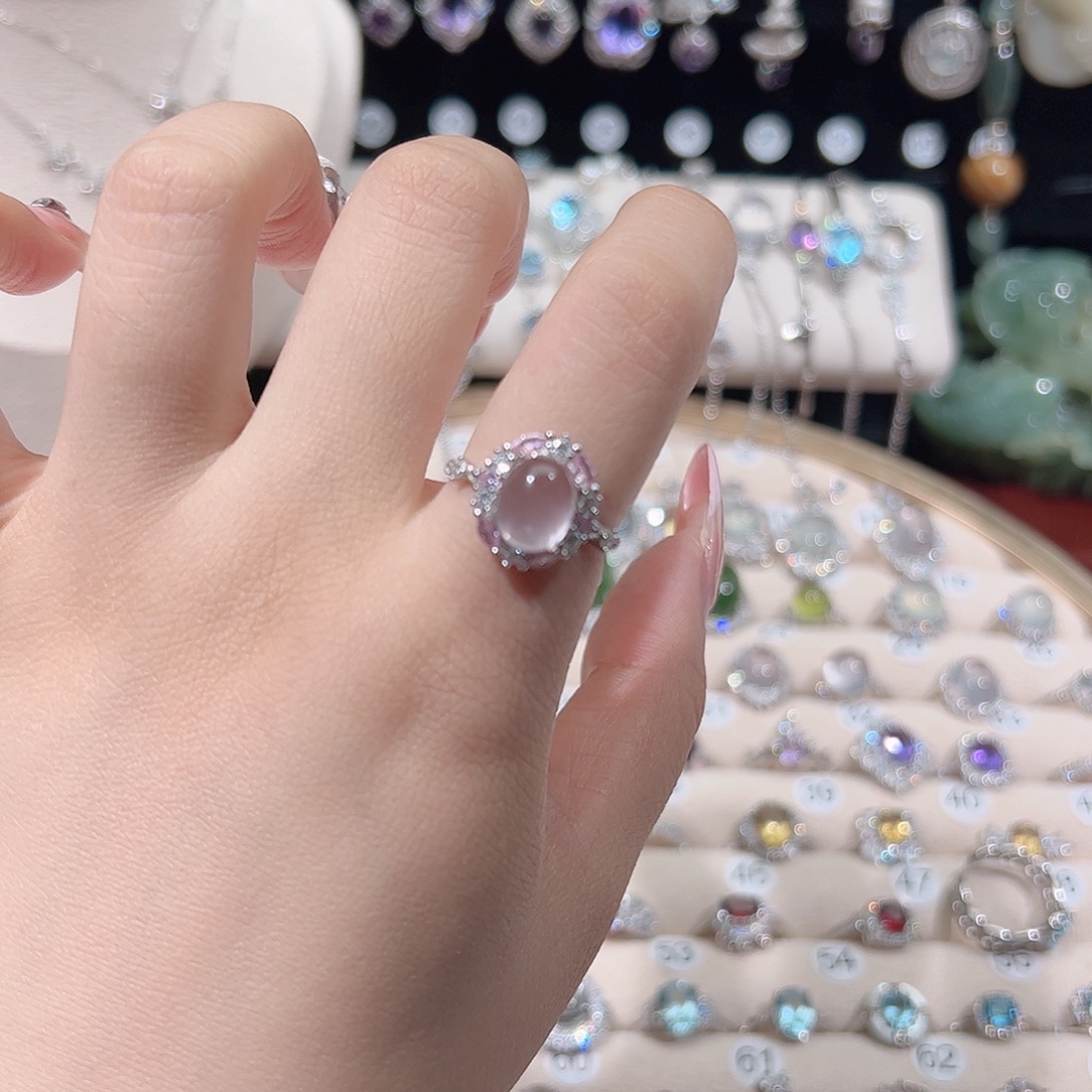 银S925镶嵌戒指芙蓉石
