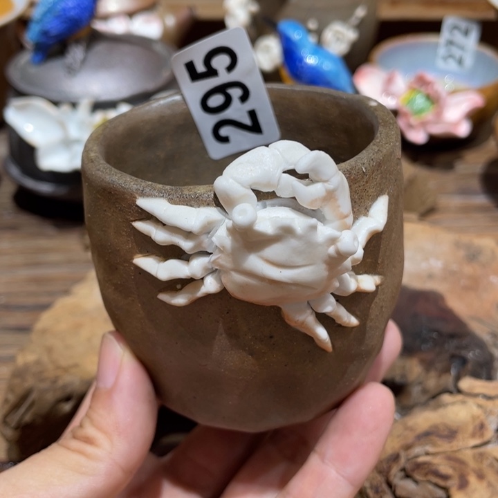 手工制作陶瓷茶具青蛙茶杯